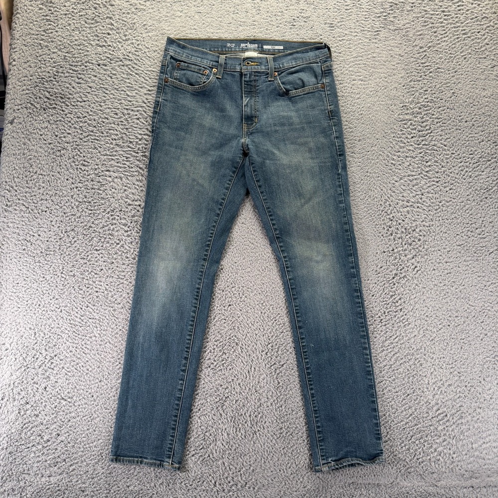 Urban Pipeline Jeans Men 32x32 Blue Cotton Denim Straight Slim Fit Faded Stretch